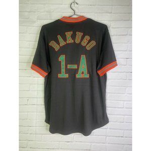 My Hero Academia UA High Bakugo Logo Baseball Jersey Shirt Black Mens Size M